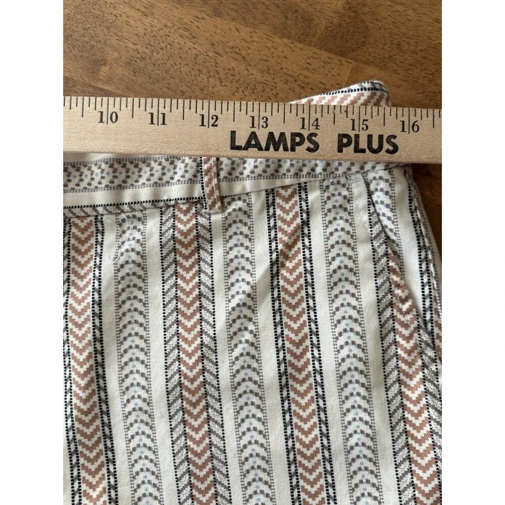 Dalia Womens Size 8‎ Beige Brown Tribal Aztec Boho Cotton Stretch Chino Shorts